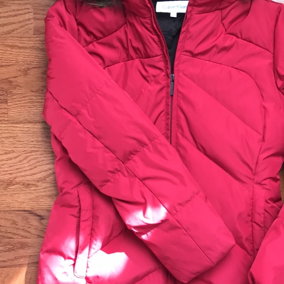 Red Calvin Klein Down Coat - Picture 11 of 16